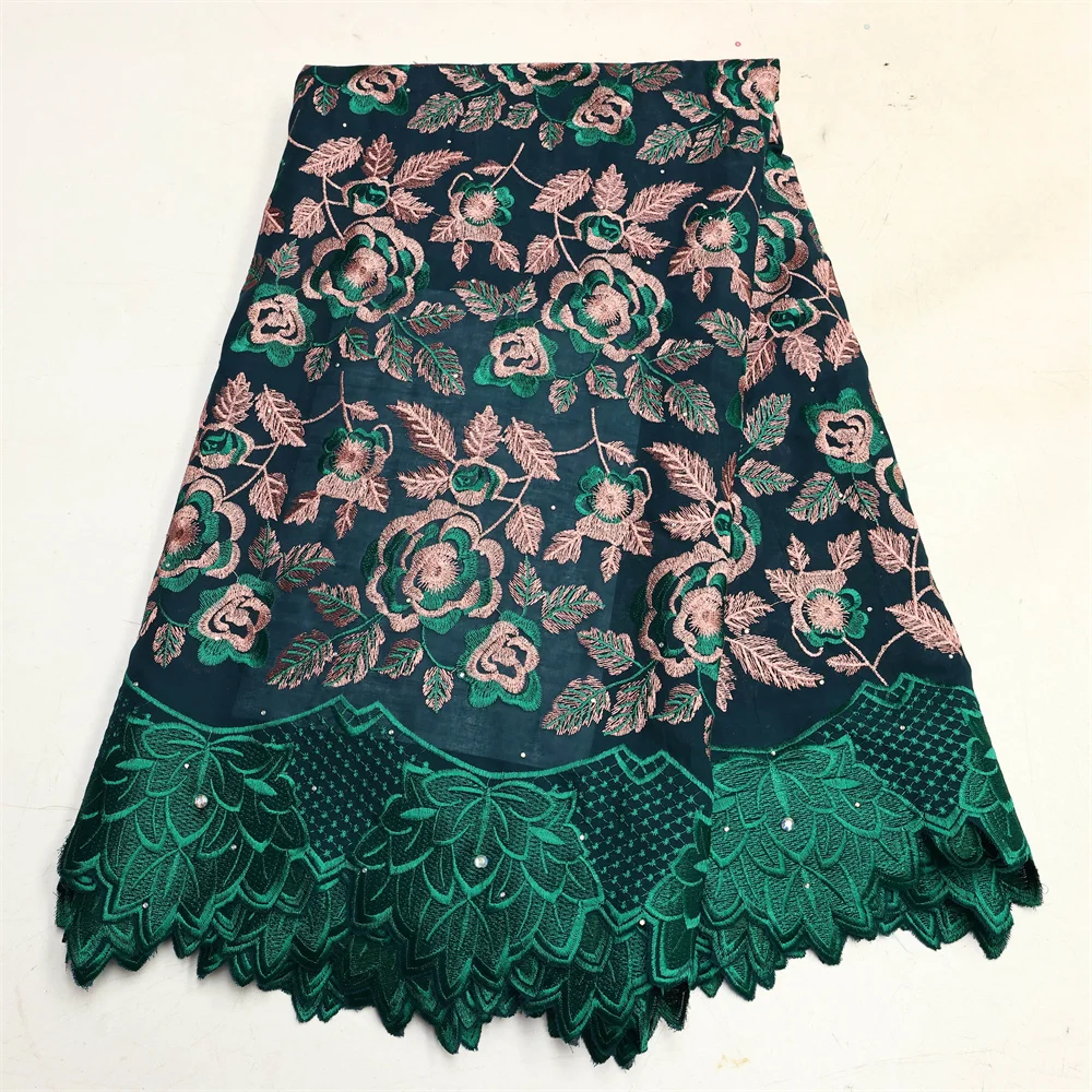 African Dry Cotton Lace Fabric 2024 High Quality Lace Swiss Voile Lace In Switzerland Nigerian Lace Fabrics For Sewing