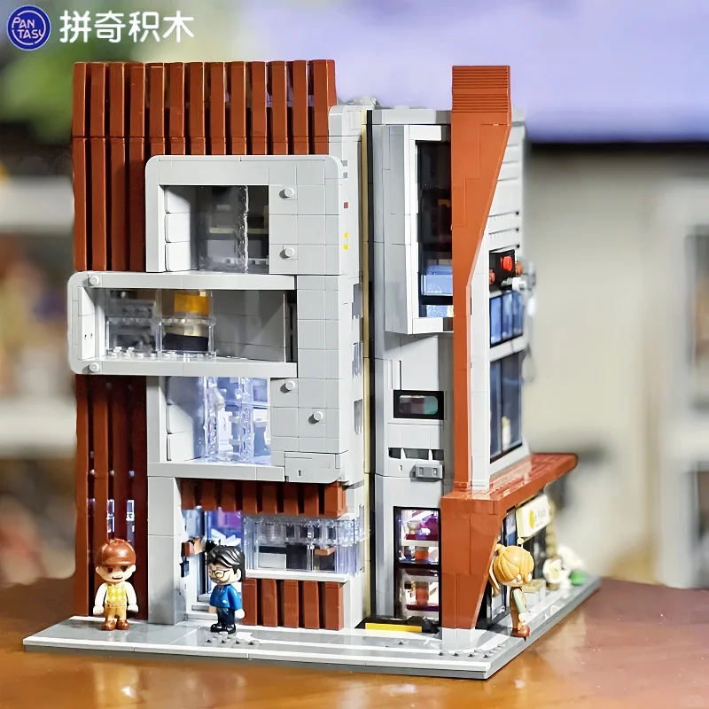 

Pantasy Building Blocks Studio Assembly Model Lighting Street View Architectural Ornaments Mini Particle Slow Poke Toys Gift