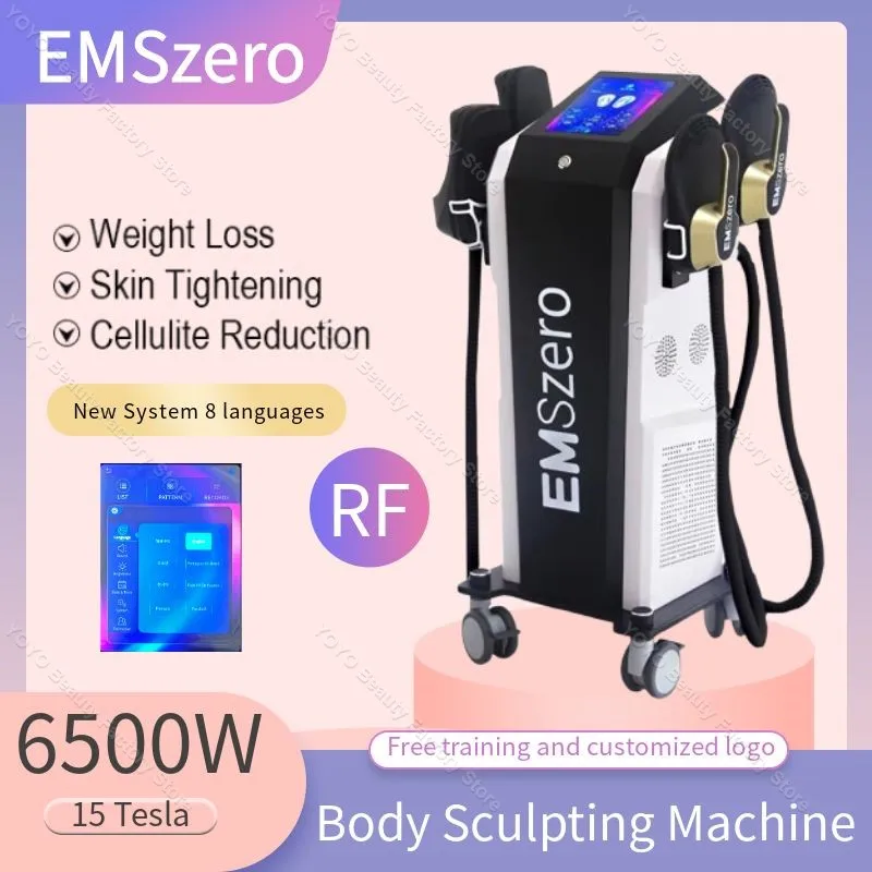 

EMSzero Neo 15 Tesla 200HZ Weight Loss 6500W EMS Muscle Building Hiemt RF Electromagnetic Body Sculpting Slimming Machine