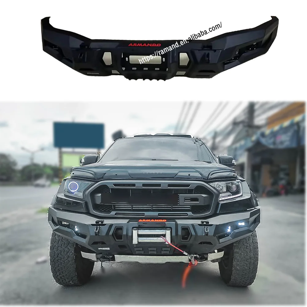 ARMANDO Front Bumper Factory Steel for Ranger T7 T8 Raptor for Hilux Revo Auto Lighting Parts Standard Size Auto Industry