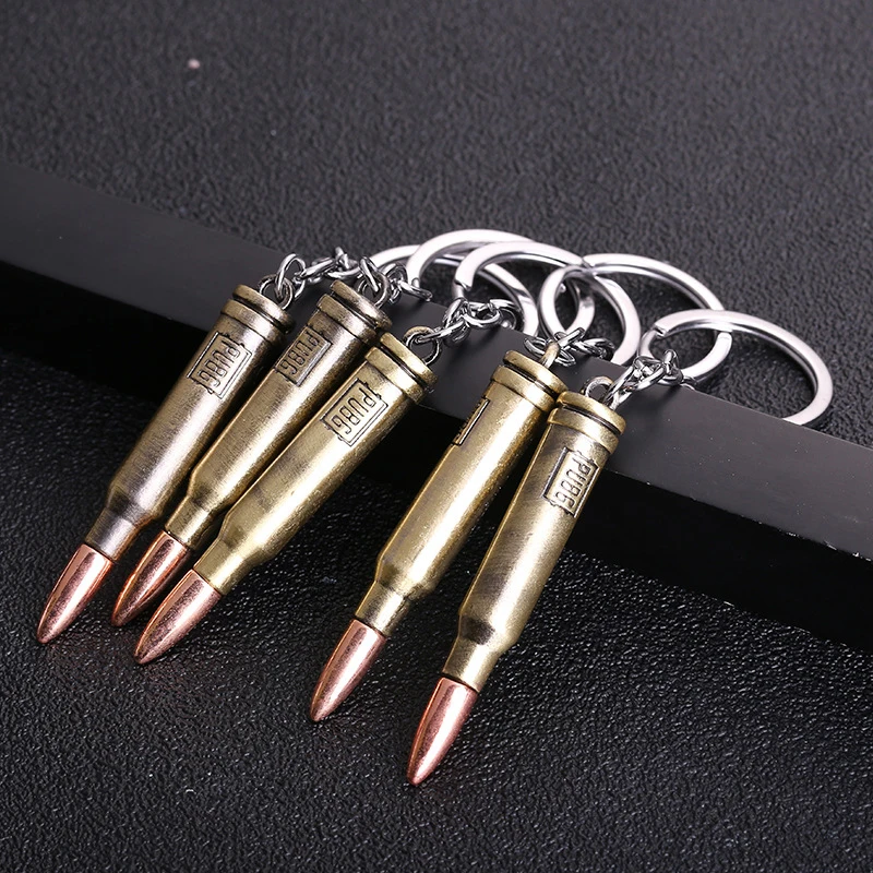 1pc Guns Bullet Key Ring Pendant Revolver Keychain Men Boys Trinket Sniper Key Chain Jewelry For Phone Apparel Automobile