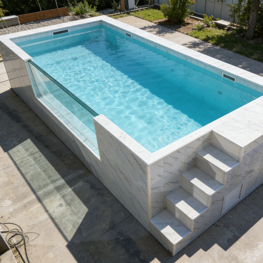 40FT Prefab Pool 20FT Container Pool Shipping Container Inground Above Ground with Glass Window Jacuzzi