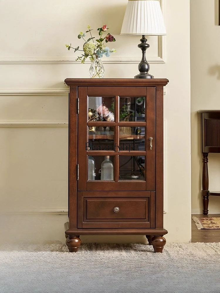 

All solid wood American retro living room locker cherry wood locker