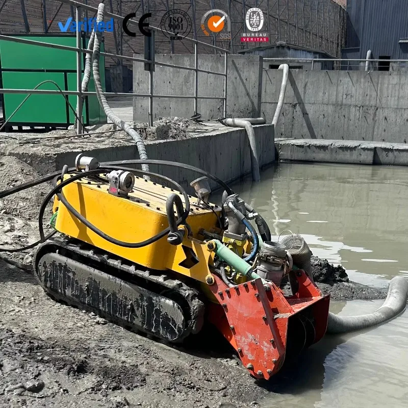 Remote Control Crawler Dredging Robot River Dredging Robot Silt Sludge Removal Tracked Hydraulic Pond River Lake Aquaculture