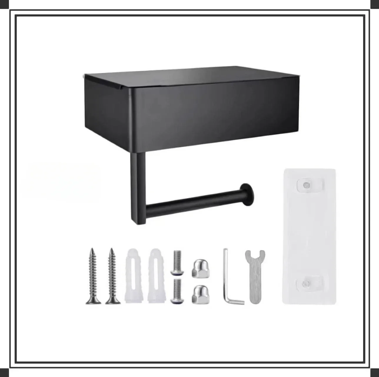 

DurableStainless Steel Tissue Box Toilet Tissue Holder Toilet Paper Holder No Punching Shelf Roll Paper Holder Sanitary Carton