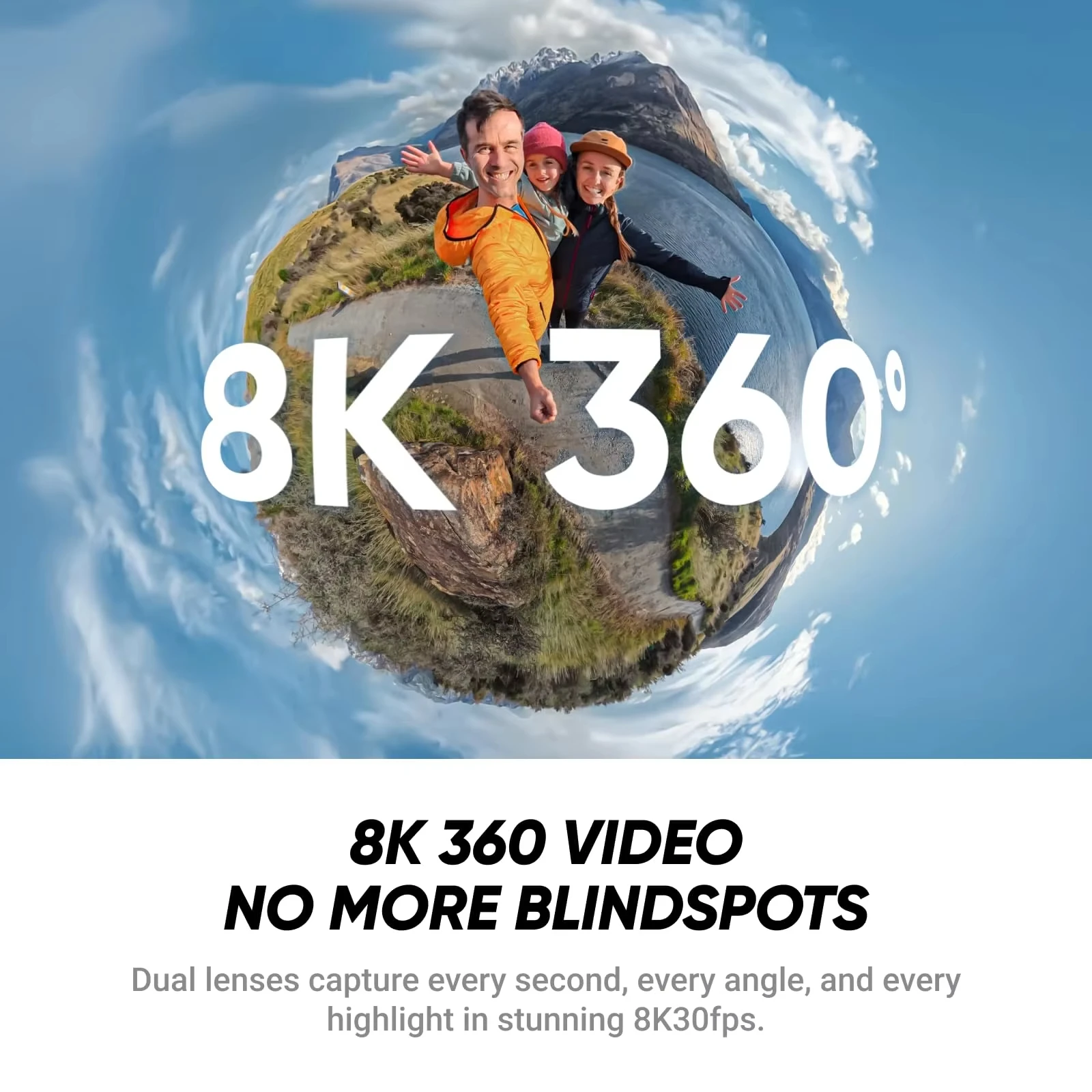Insta360 X4 Air - كاميرا 8K 360، تأثير عصا السيلفي غير المرئية، واقي الرياح المدمج، تثبيت الحالة المتدفقة، تطبيق يعمل بالذكاء الاصطناعي