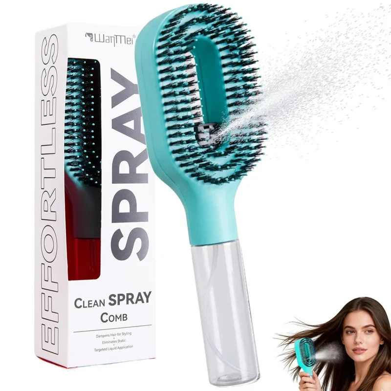 2in1 Spray Comb Hair Brush Detangling Scalp Massage Anti-Static Refillable Spray Bottle for Essential Oil/Water Hair Care Tool