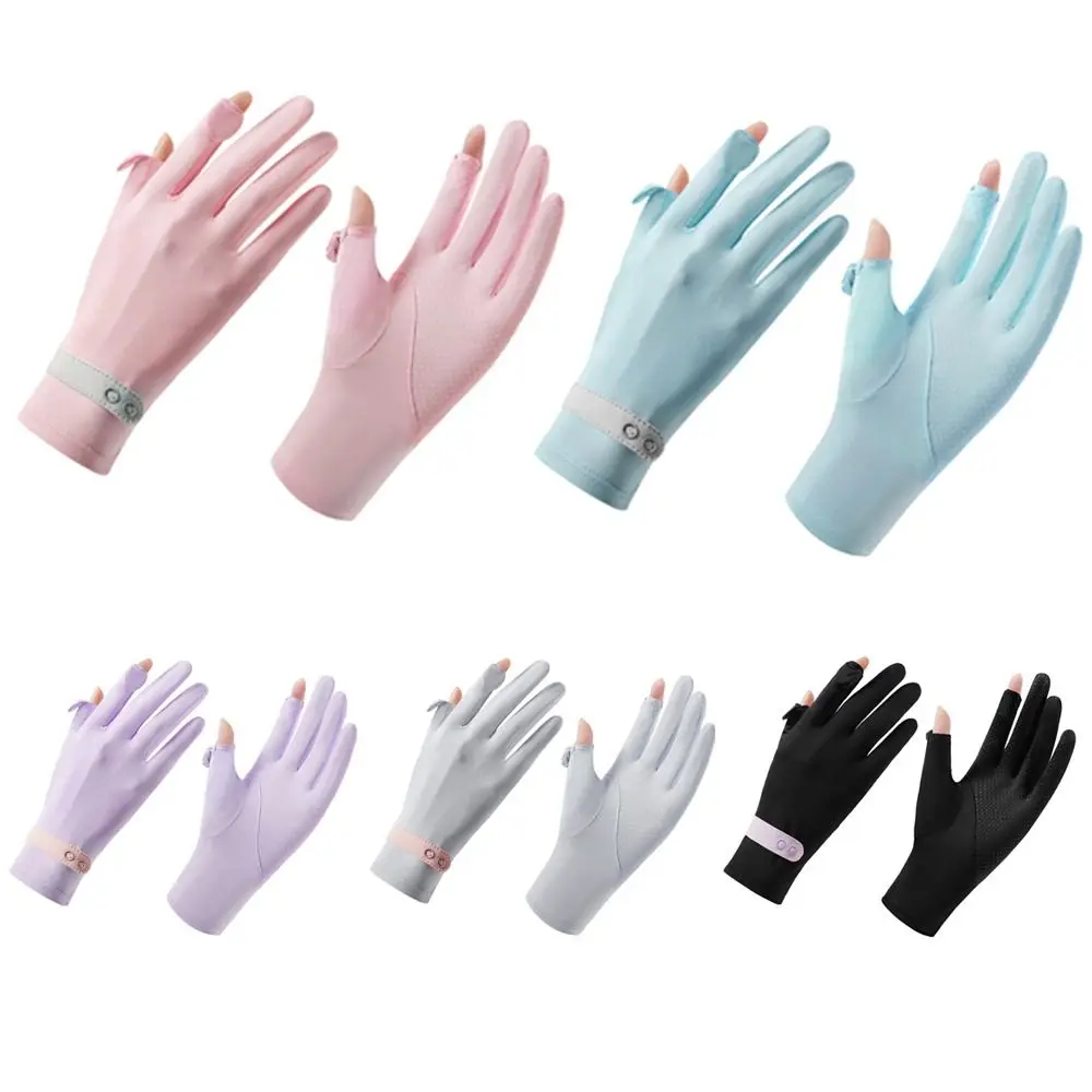 Fashion Anti-UV Sunscreen Gloves Breathable Non Slip Riding Gloves Thin Touch Screen Mittens Women