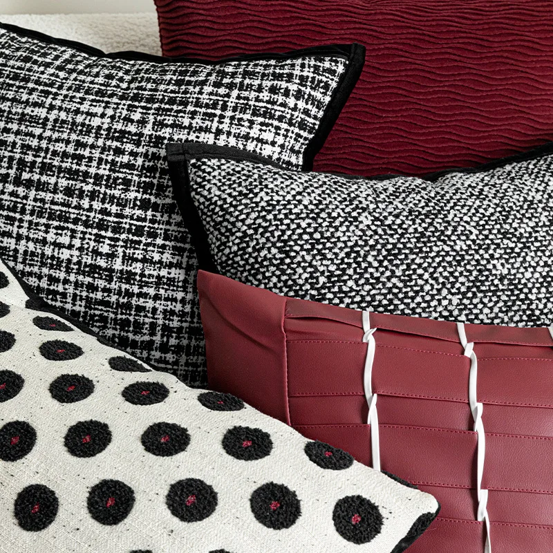 30X50/45X45/50X50CM Ed Black Throw Pillow Cover Modern Minimalist Waist Cushion Cover Decor Home Decorative Pillowcase