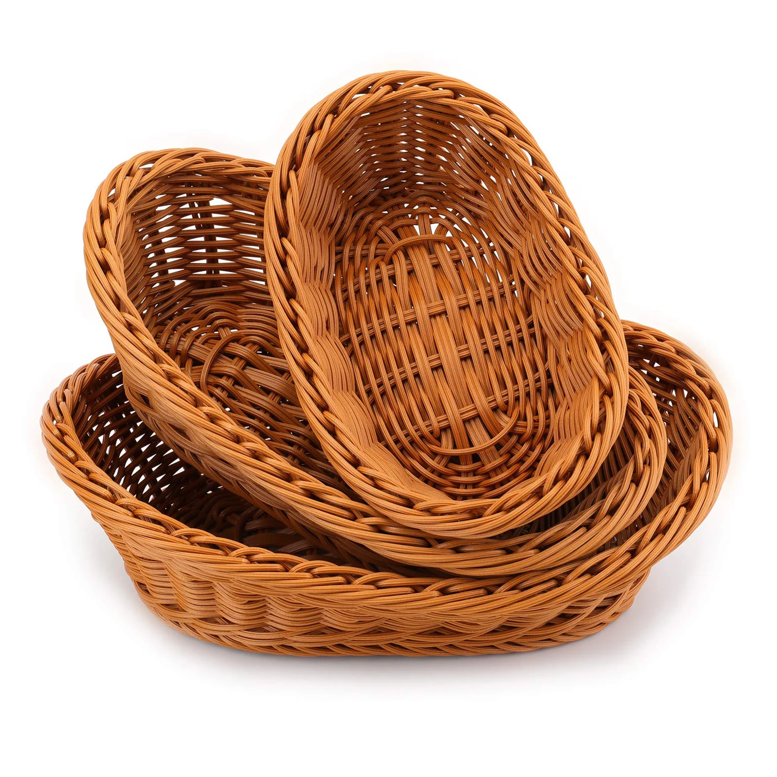 Rattan Bread Basket Woven Fruit Basket Stylish Woven Fruit Candy Cake Food Basket Tray For Keys Wallet Cell Kitchen Home Storage