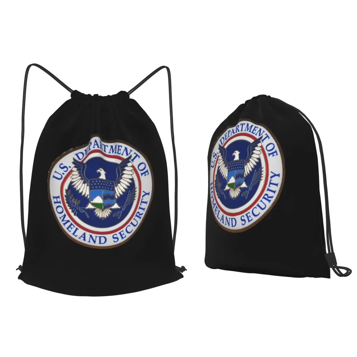 DHS - DepartmentOf Homeland Security Backpacks Multi-function Drawstring Bundle Pocket Sports Bag Book Bags for Man Woman School