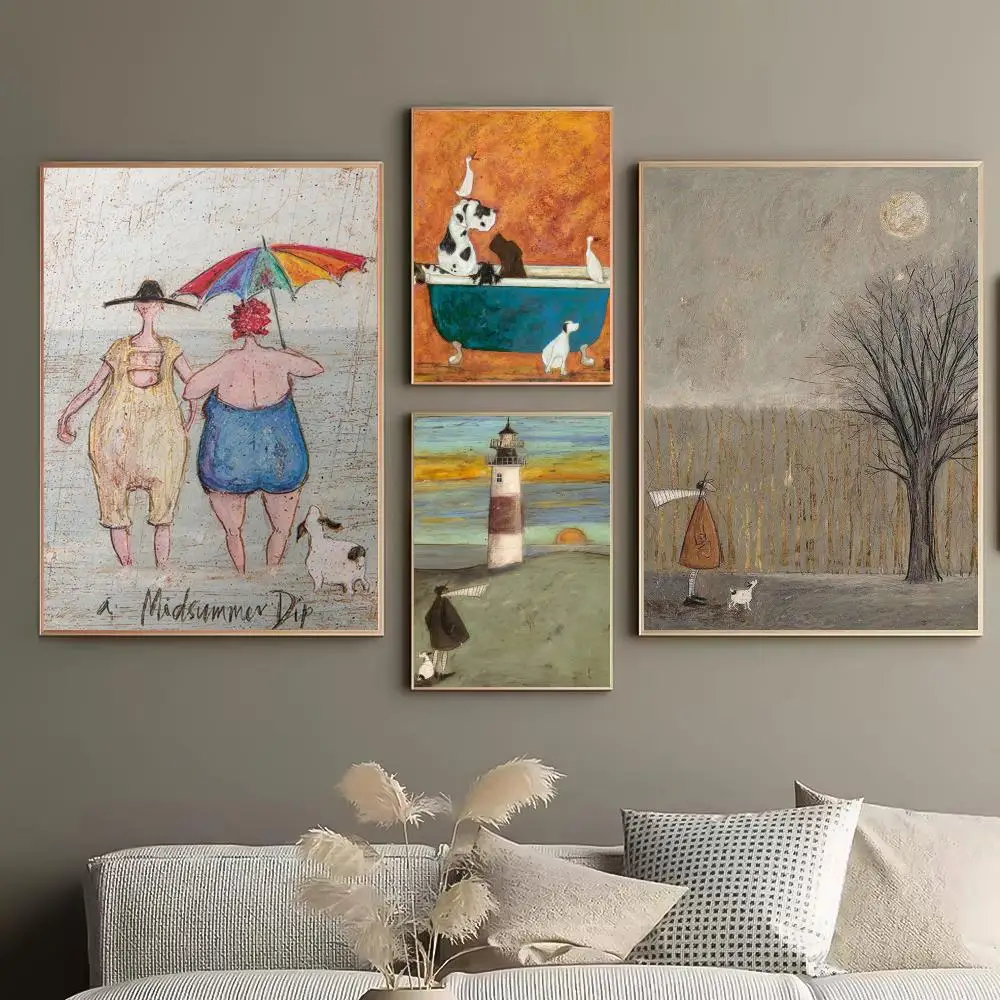 Sam T-Toft Art Poster Durable HD PVC Wall Art - Waterproof Peel & Stick Easy Clean For Home Bar