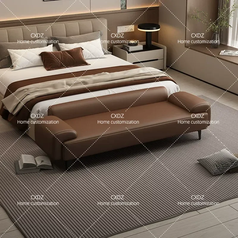 Italian style end bedroom minimalist front bed simple modern hotel homestay bedside stool bench sofa