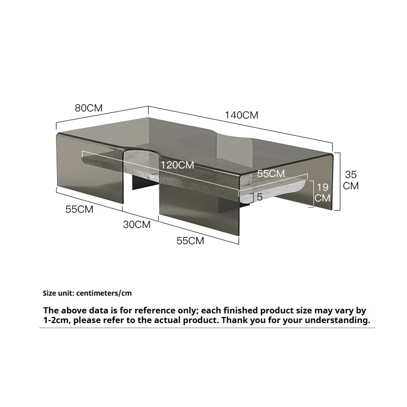Calacatta Marble&Glass Coffee Table, Italian Minimalist Design for All Spaces, Heat & Scratch Resistant, Artistic, Customizable