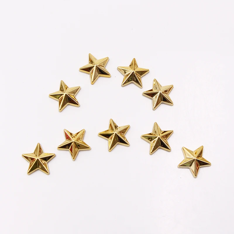 100Pcs Gold Silver Gun Black Shiny Metallic Flatbacks Star Christmas Embellishments Scrapbook Cardmake Shoes Bag Garment Accesso