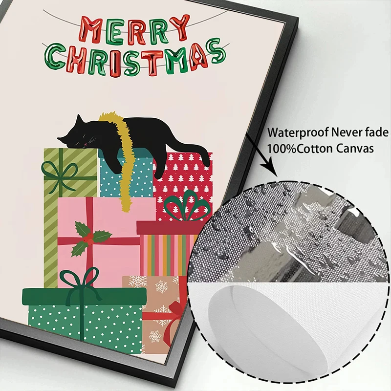 هدايا عيد الميلاد الساخن الشوكولاته القهوة الزنجبيل البيت المشارك طباعة الرسم على لوحات القماش الجدارية صور غرفة ديكور المنزل هدية #6