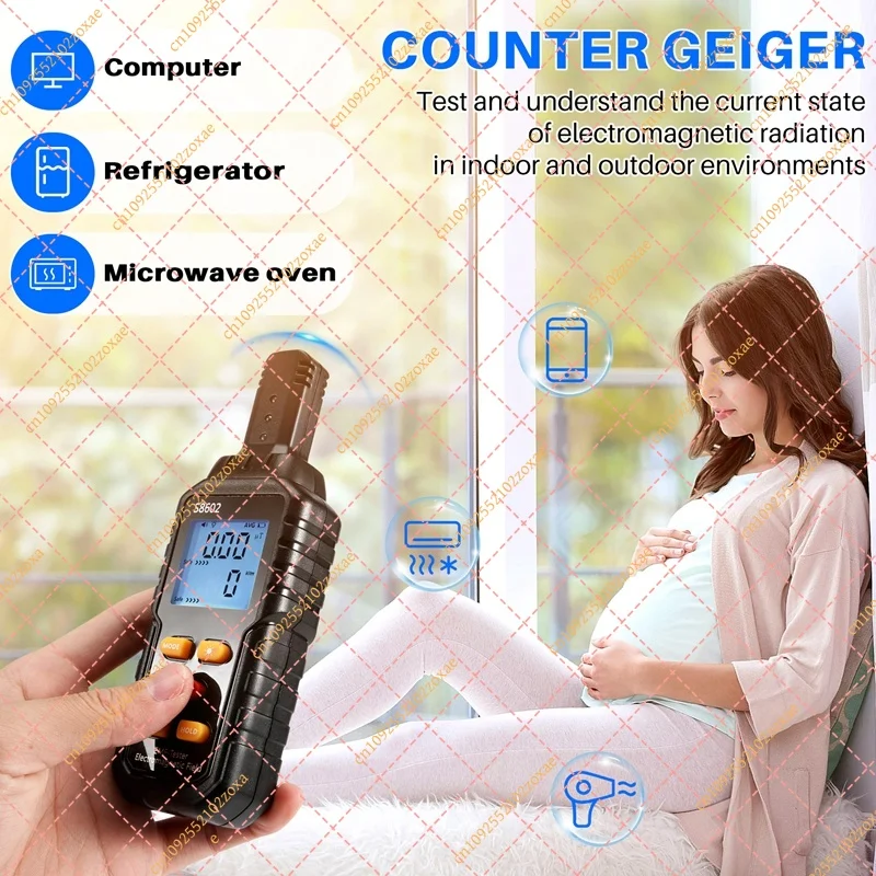 3-in-1 Geiger Counter Dosimeter EMF Meter Radiation Detector Real-Time Monitor Automatic Alarm Safety Tester Nuclear Beta Gamma