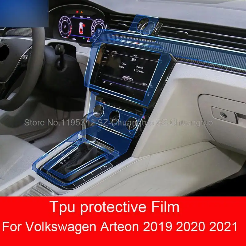 

Защитная пленка Tpu для Volkswagen Arteon 2019 2020 2021, приборная панель автомобильного интерьера, GPS-навигация, аксессуары для защиты от царапин