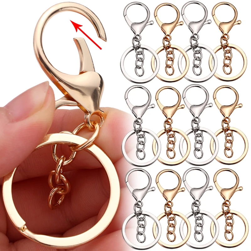 

5/10pcs Lobster Clasp Key Ring Metal Blank Keychain Key Hook Keyrings For Jewelry Making Finding DIY Key Chains Accessories