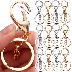 5/10pcs Lobster Clasp Key Ring Metal Blank Keychain Key Hook Keyrings For Jewelry Making Finding DIY Key Chains Accessories