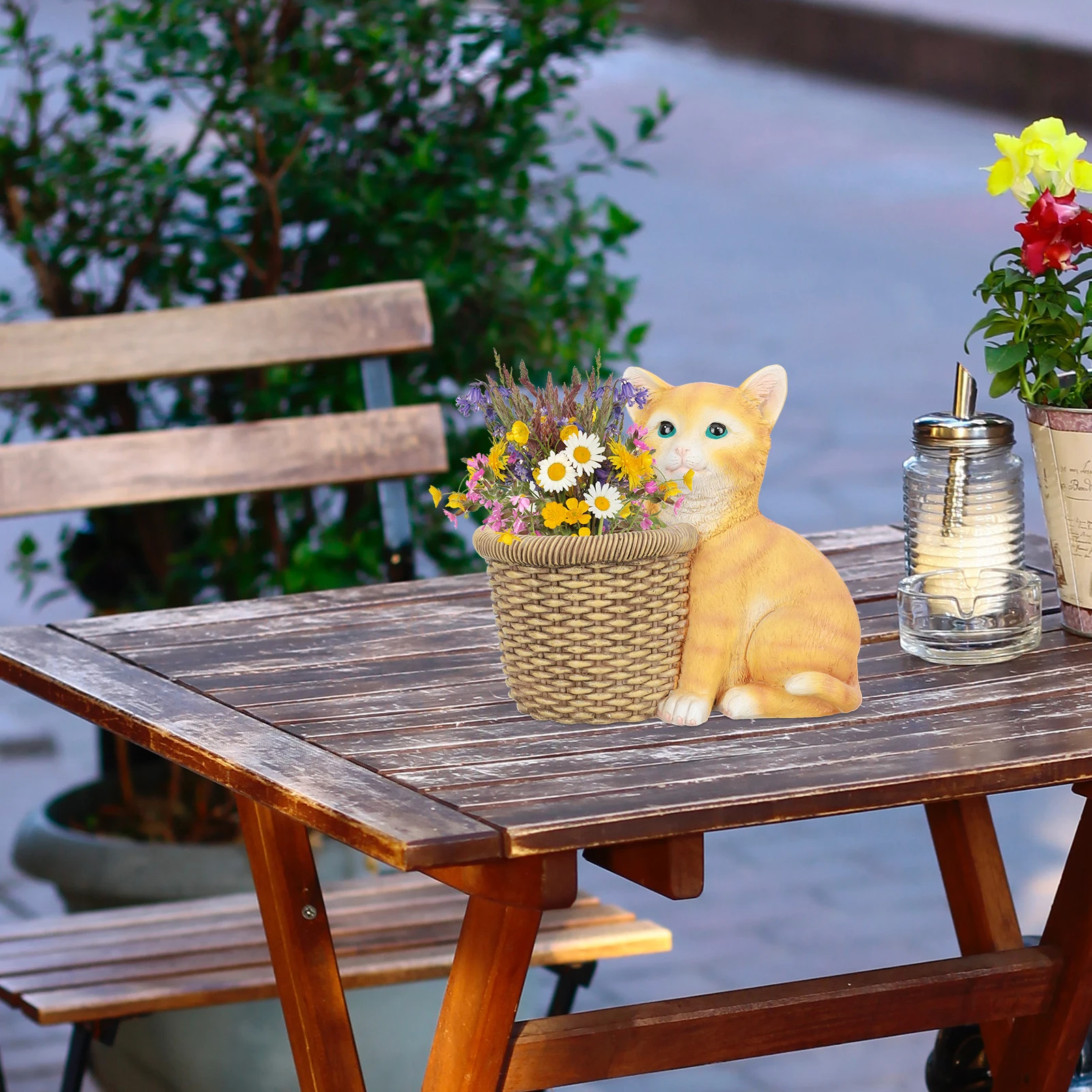 

1pc Cartoon Green Plant Ornament Resin Desktop Flowerpot Waterproof Succulent Planter Home Office Decoration Delicate Craft