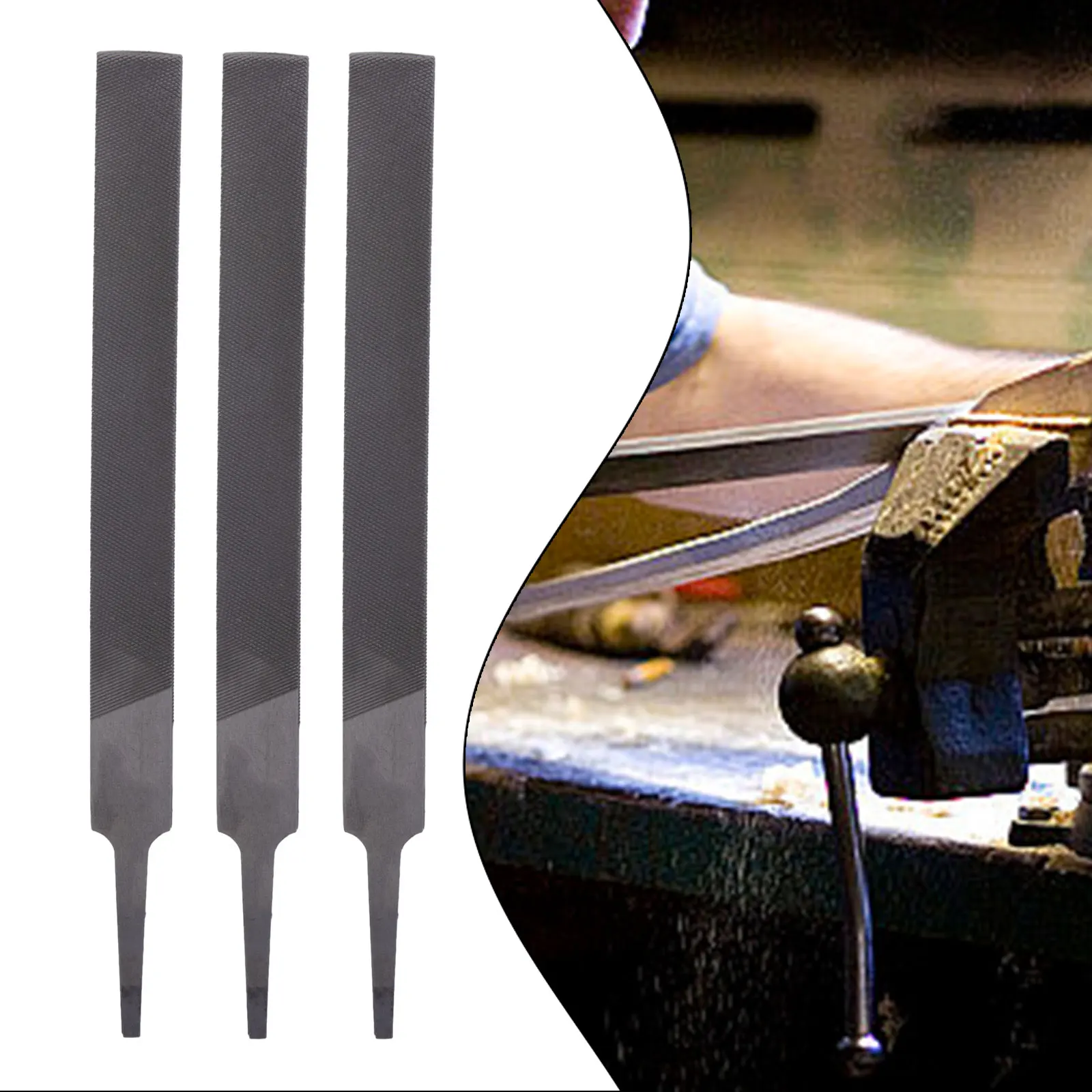 

Diamond File Flat Files For Metalworking Industrial Medium-Toothed Polishing Without Handle 150mm 3pcs Alloy Steel