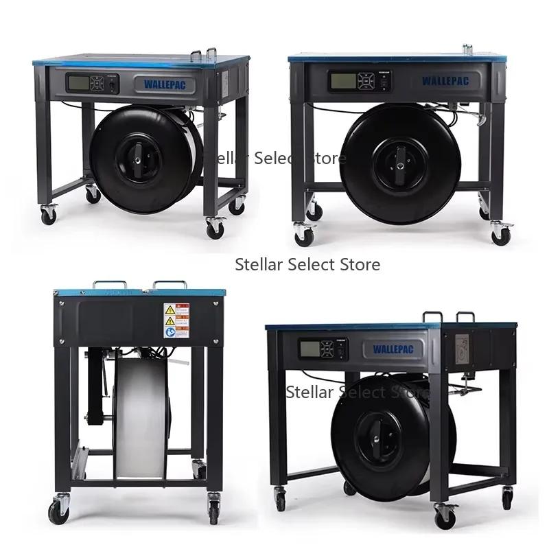 Wallepac Adjustable Profile Height Tension Electric Banding Packaging Machine Control Semi Automatic PP Band Strapping Machine