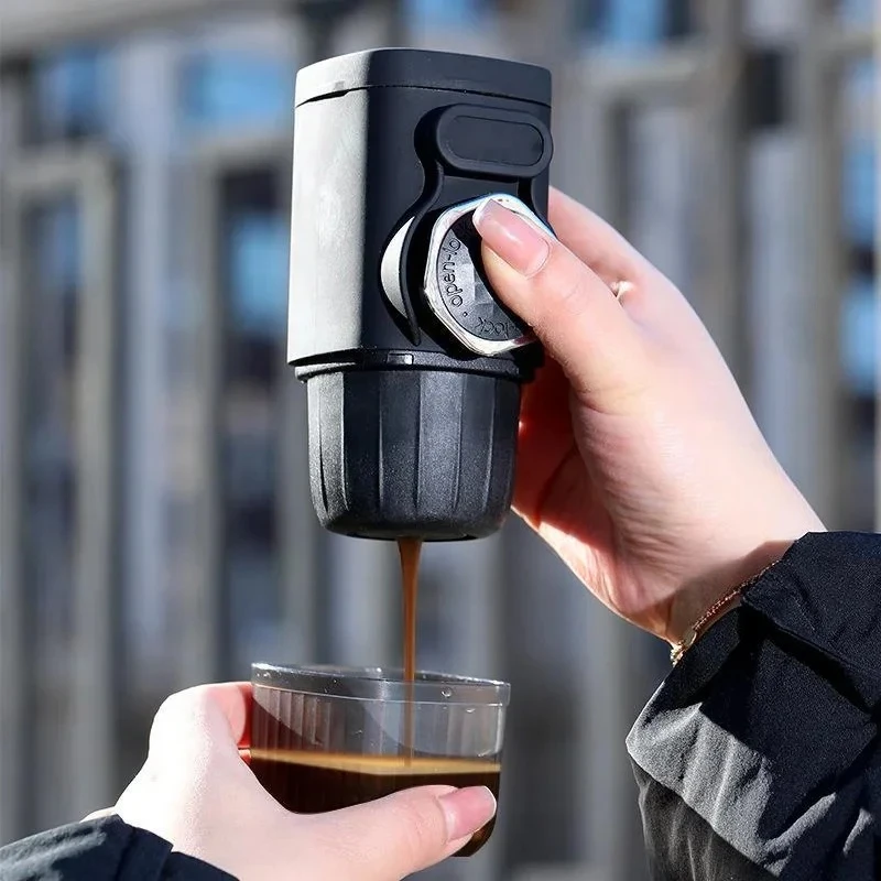 Portable Hand-Pressed Italian Espresso Coffee Machine Capsule Small Household Travel Outdoor Use Espresso Maker