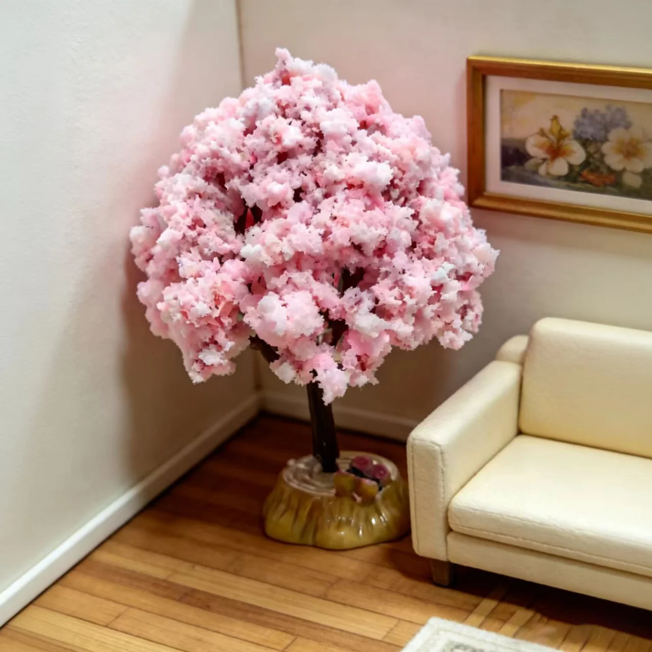 Miniature Artificial Flower Trees, Dollhouse Street Scenes, Living Room and Yard Decorative Flower Trees