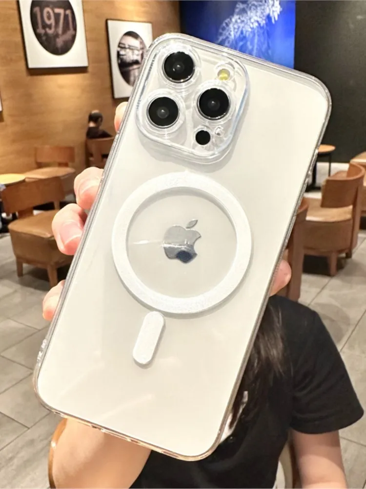 Étui de chargement sans fil magnétique puissant Magsafe pour iPhone 16 16E 15 14 13 12 11 Pro Max Plus Mini, housse rigide en Silicone acrylique