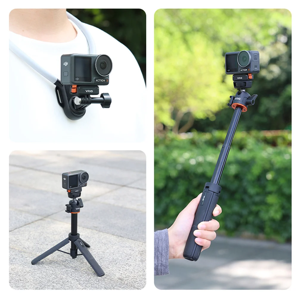 VRIG Magnetische Quick Release Mount voor DJI Action 5 Pro/4/3 Snelle en handige 2-polige houder voor statieven en selfie-sticks
