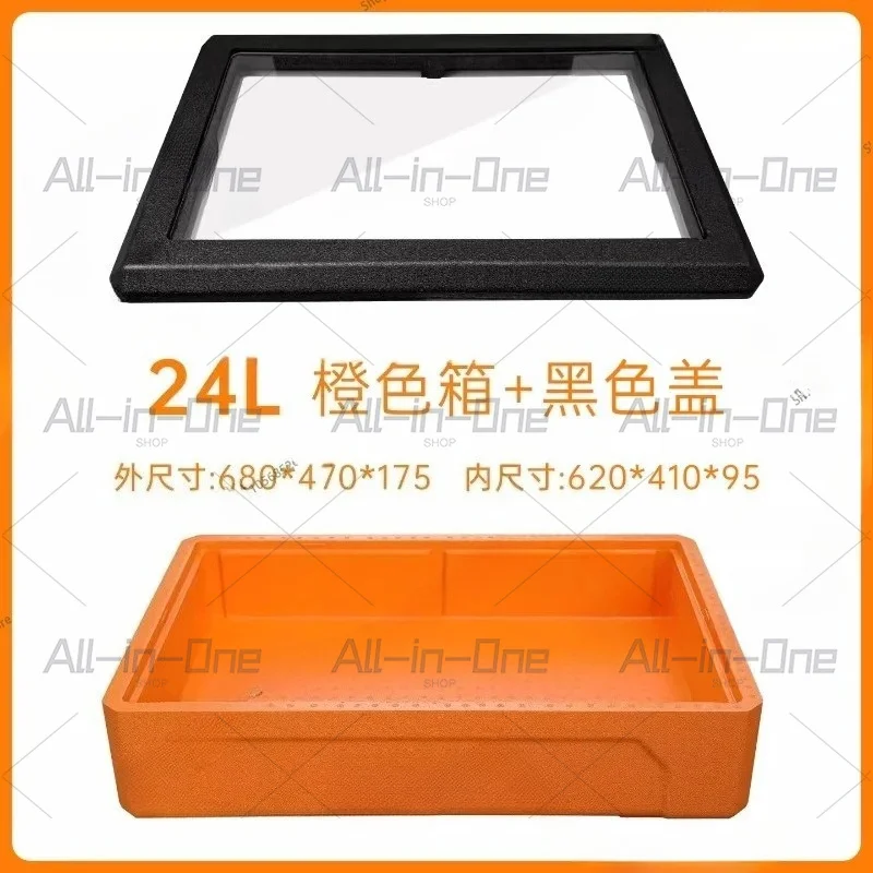 24L Portable Insulated Foam Cooler Box: Transparent Cover Design, Also for Tiramisu Mold Storage