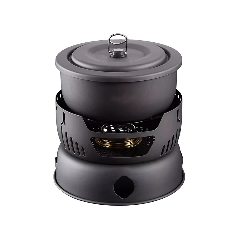27pcs All-in-one Camping Cookware Set for 4 Person with Gas Stove Pot Pan Kettle Stainless Steel Tableware Family Picnic Gear