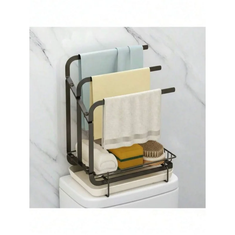 

1 упаковка стеллажа для хранения в ванной комнате над унитазом, 3-уровневые настенные плавающие полки с крючками, компактная полка для ванных комнат