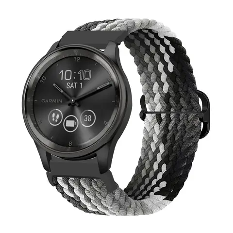 Elastic Bands for Garmin Vivomove Sport/Luxe/Style/HR/Trend Band, Slide Buckle Nylon Woven Strap