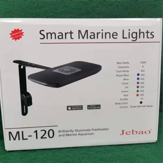 Baru Jebao WIFI LED Lampu Karang Laut Terumbu Lampu Daya Tinggi Dual LED Multi Mode Mount Perlengkapan Kontrol Seluler AL-90 AL-120 AL-150