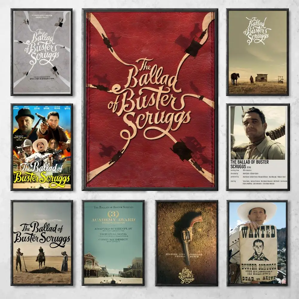 movie The Ballad of Buster Scruggs Poster HD Self-Adhesive Waterproof Poster Wall HD Print Room Aesthetic Decoration Gift