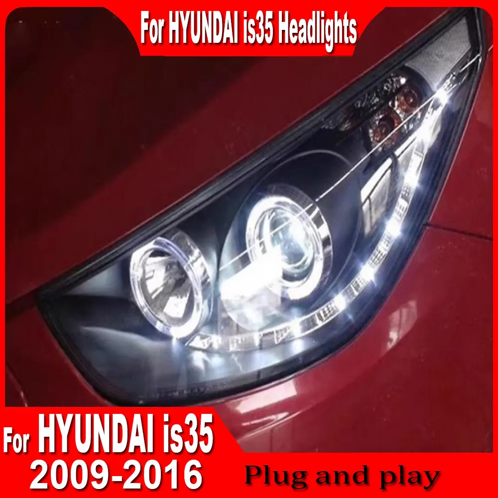 Car Headlights for Hyundai IX35 LED Headlight 2009 2010 2011 2012 2013 2014 2015 2016 LED Head Lamp DRL Signal Projector Lens