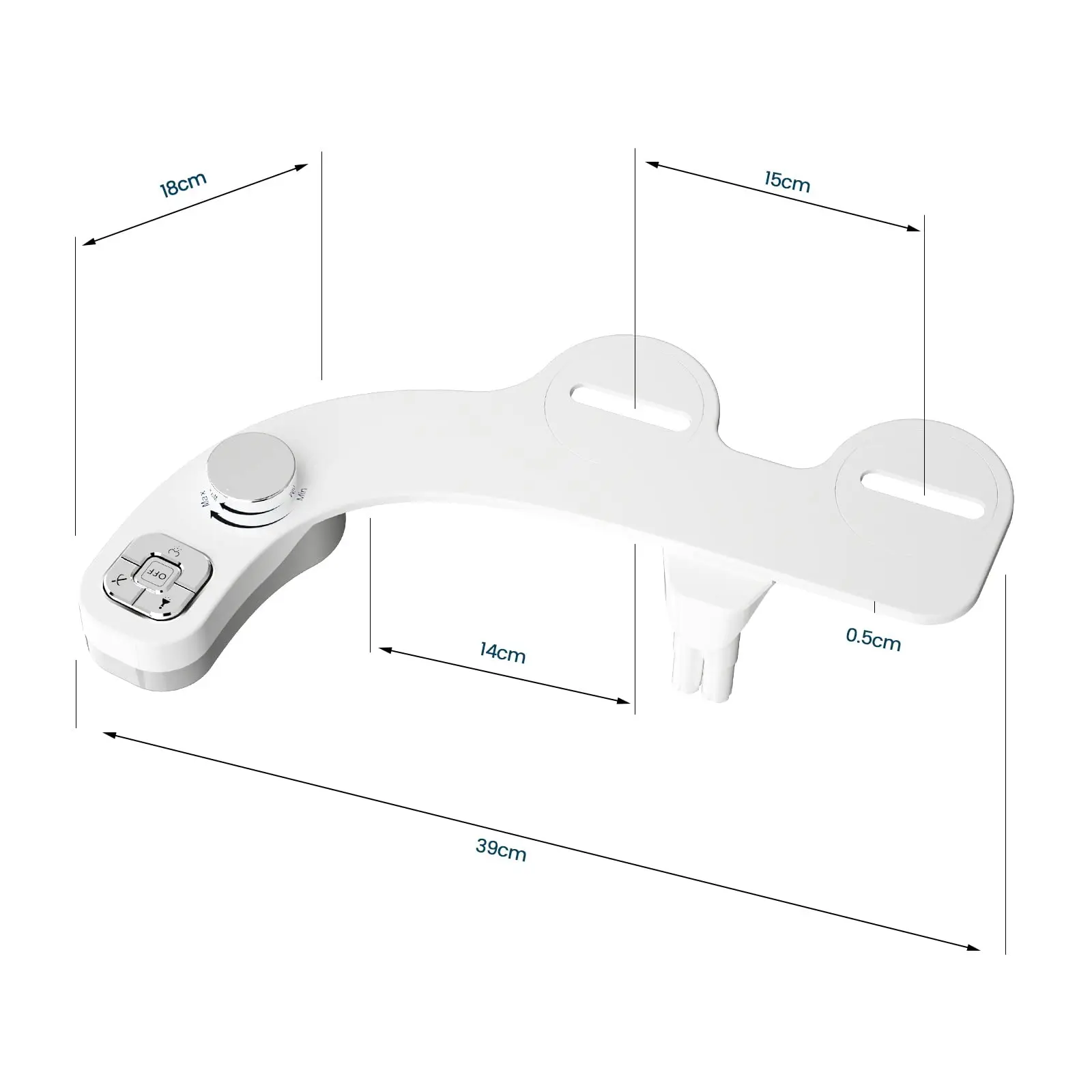 SAMODRA Knopf-Bidet – nicht elektrisch, selbstreinigende Doppeldüse (vorne und hintere Waschung), Süßwasser-Bidet, Toilettensitzaufsatz – Detail 6