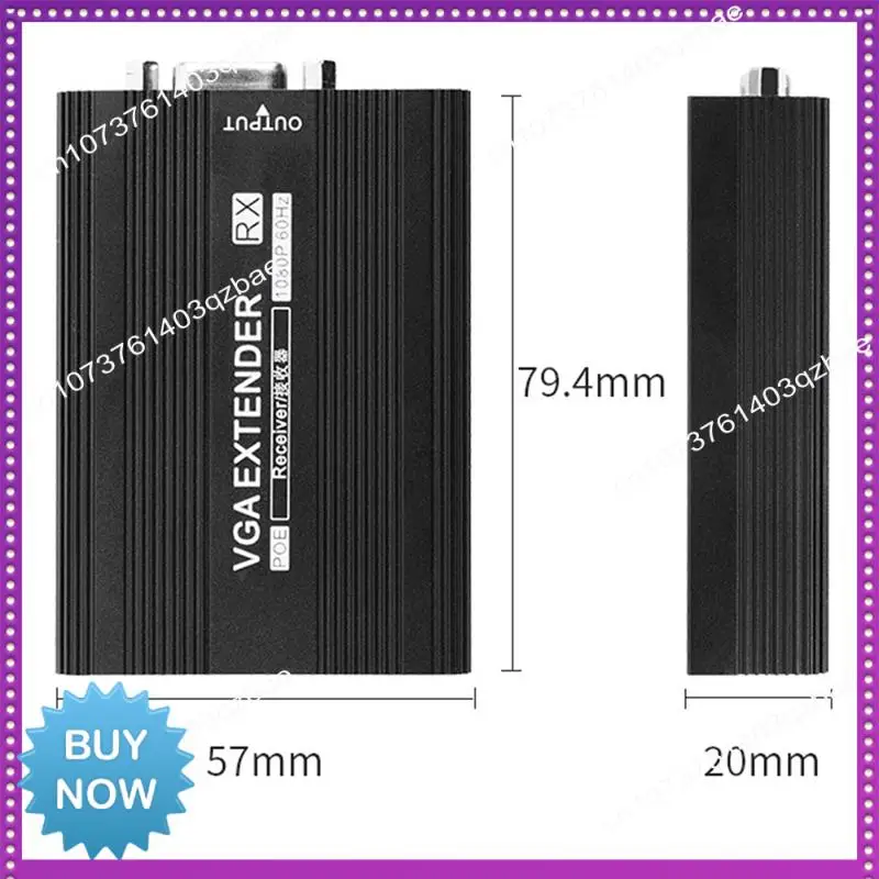 Extensor de red VGA Ltem de 150M, extensor VGA RJ45, transmisor de Audio, receptor, compatible con fuente de alimentación POE, enchufe del Reino Unido, 1 Juego