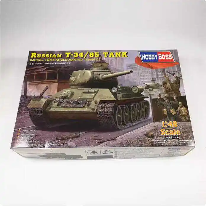 

1/48 советский средний танк T34/85 с полной внутренней структурой DIY пластиковая сборная модель игрушки