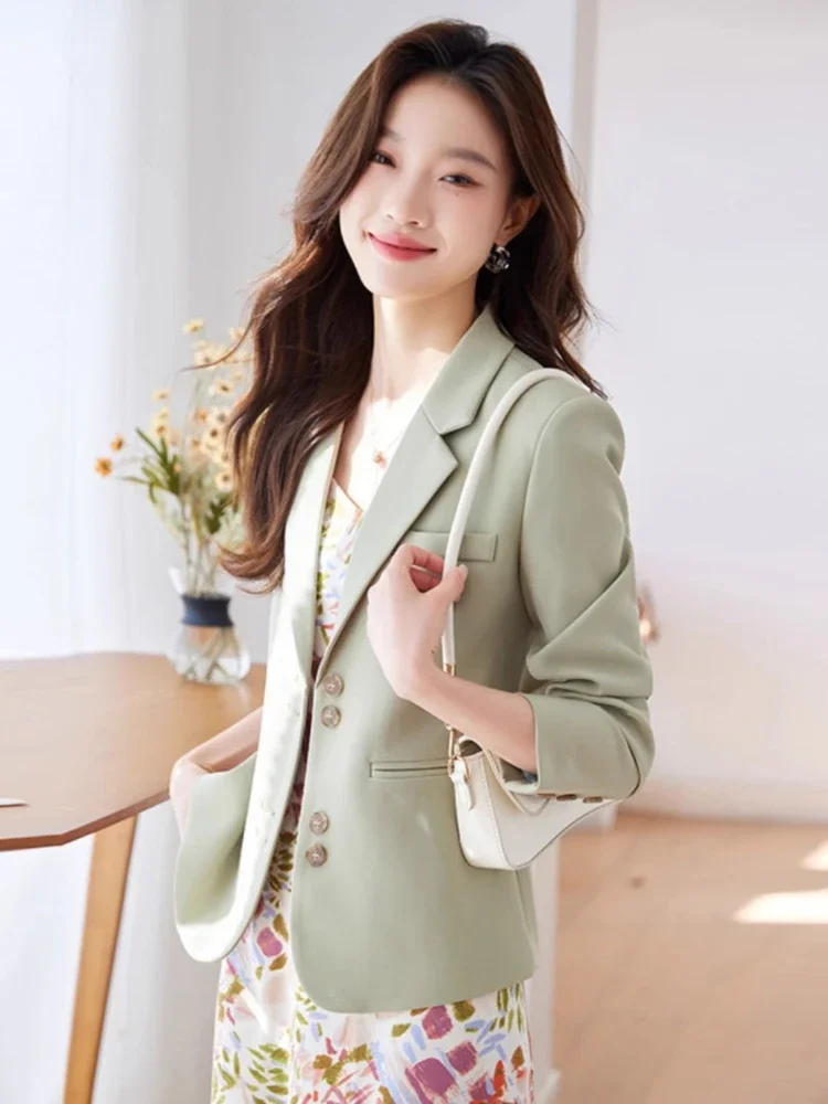 

Women's Fashion Single Breasted Suit Jacket 2025 Spring Autumn New Slim Figure Flattering High End Casual Versatile Blazer