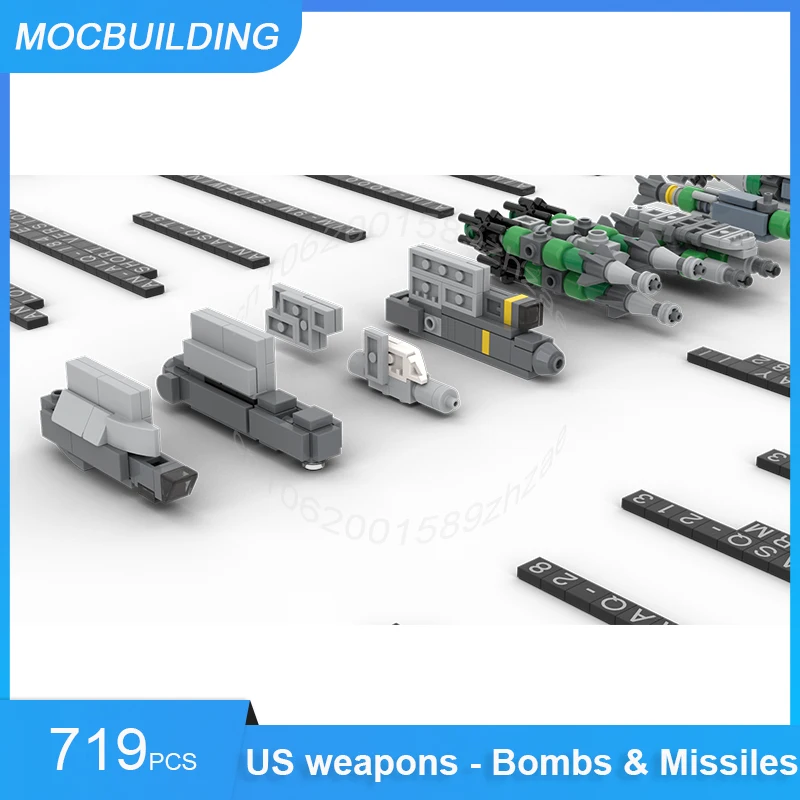 MOC Building Blocks US Weapons - Bombs and Missiles Model DIY Assemble Bricks Creative Military Collection Toys Gifts 719PCS