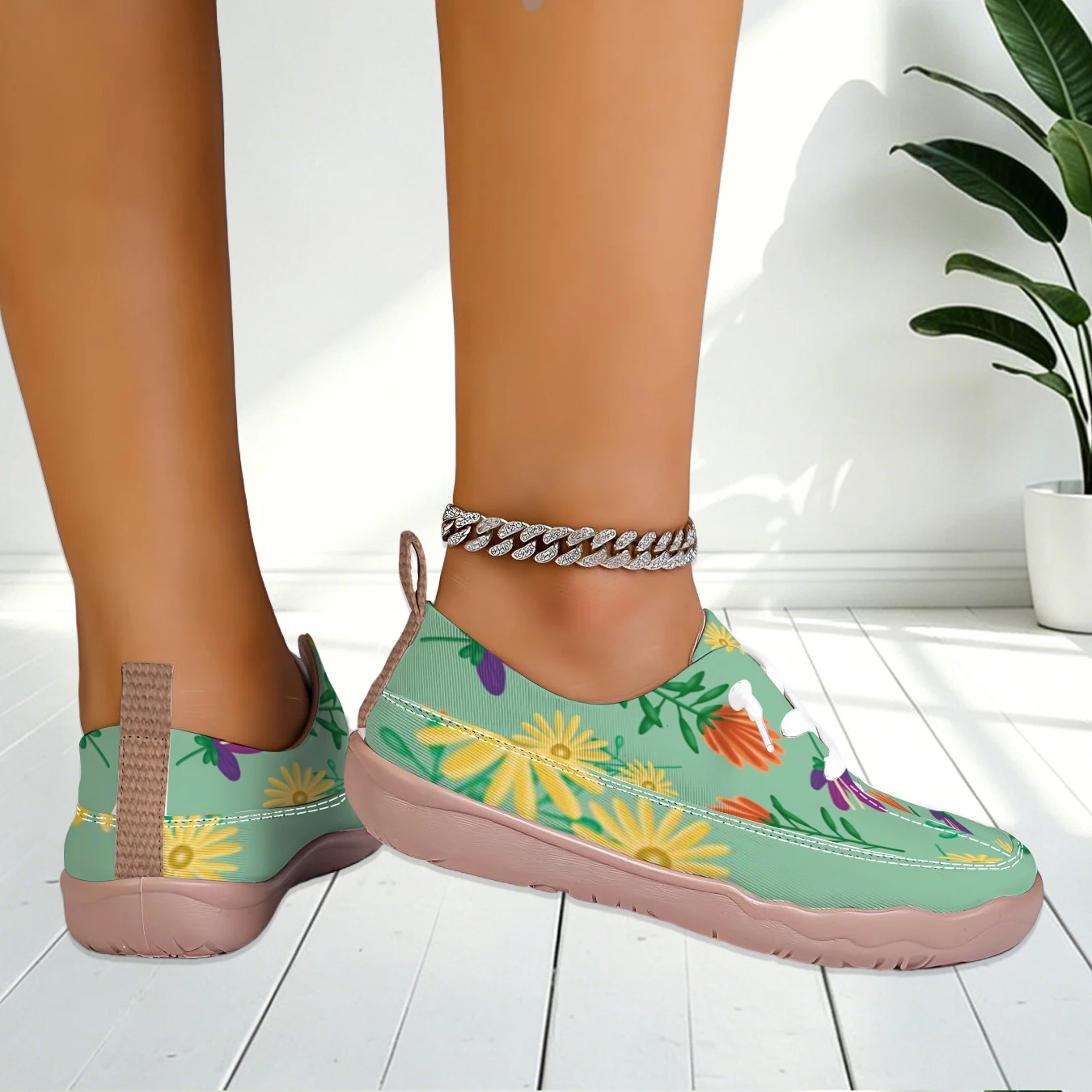 Casual Shoes Floral Print Wide Toe Box Flat Structure Countryside Comfort Style Outdoor Walking Travel Daily Leisure Women view 5