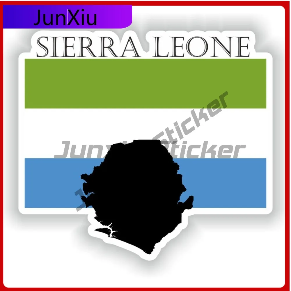 

Sierra Leone Flag National Emblem Map Outline Vinyl Sticker Custom Waterproof Decals Stickers Car Decoration Guitar Bumper Moto
