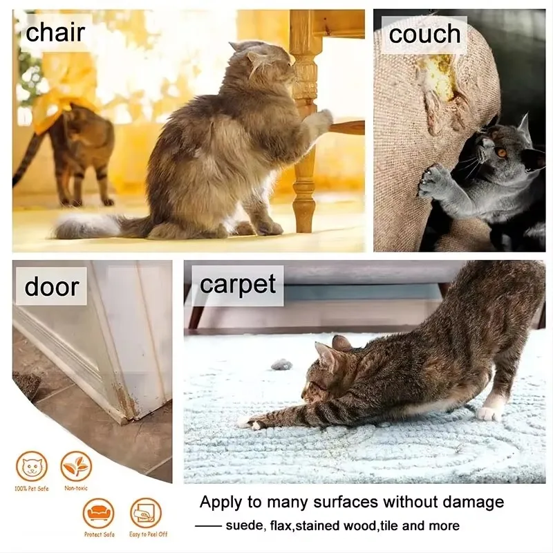 Katzenkratz-Schutzpolster für Sofas, Anti-Kratz-Couch-Schutzpolster, selbstklebende Haustier-Möbelschutzhüllen – Detail 4