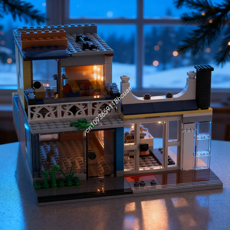 398 قطعة MOC Townhouse البديل الخالق 3 1ed نموذج اللبنات العمارة تجميع DIY بها بنفسك هدية الكريسماس ألعاب إبداعية للأطفال #1