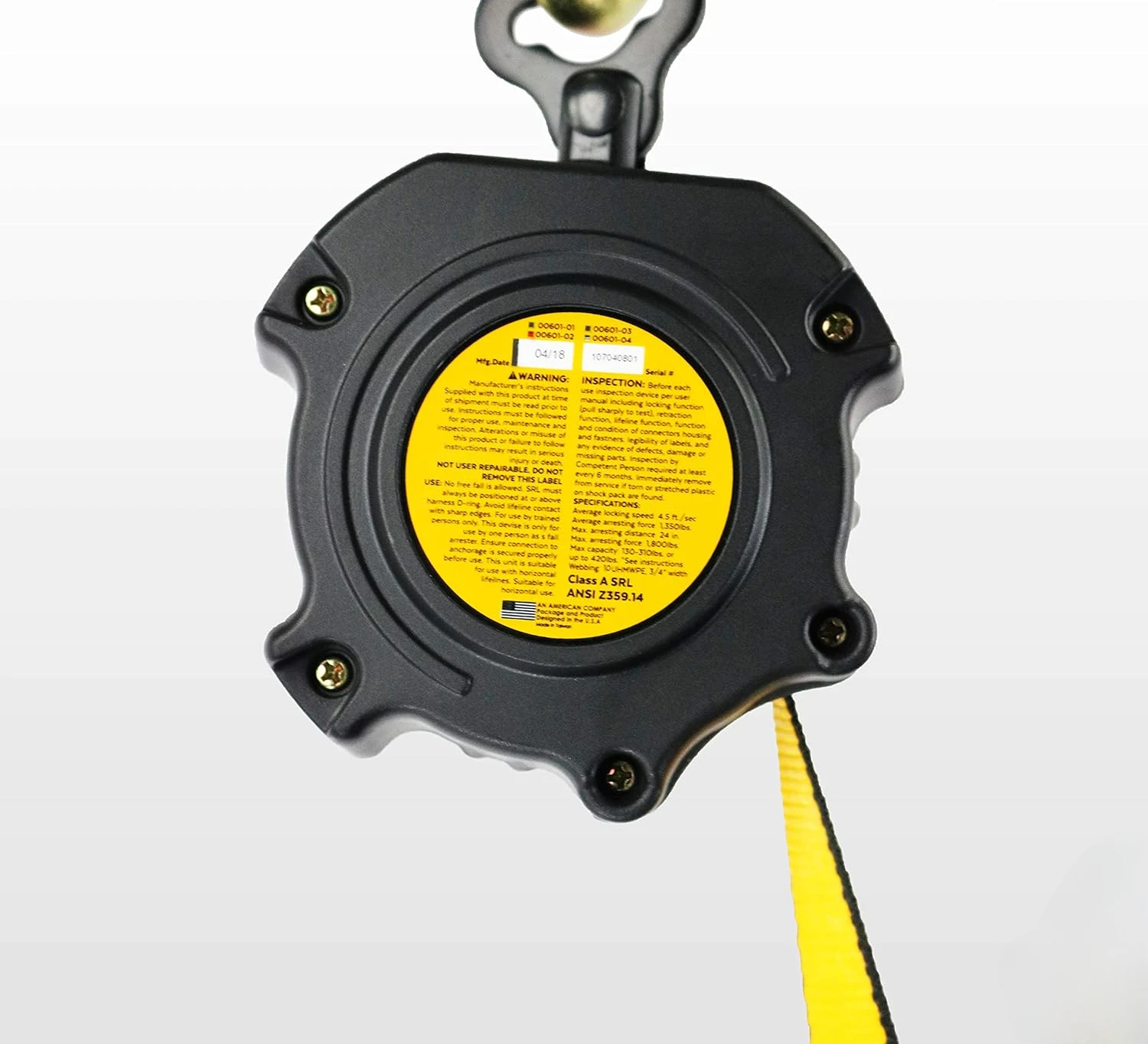 Automatic retractable lifeline [anti-entanglement + external shock absorber]