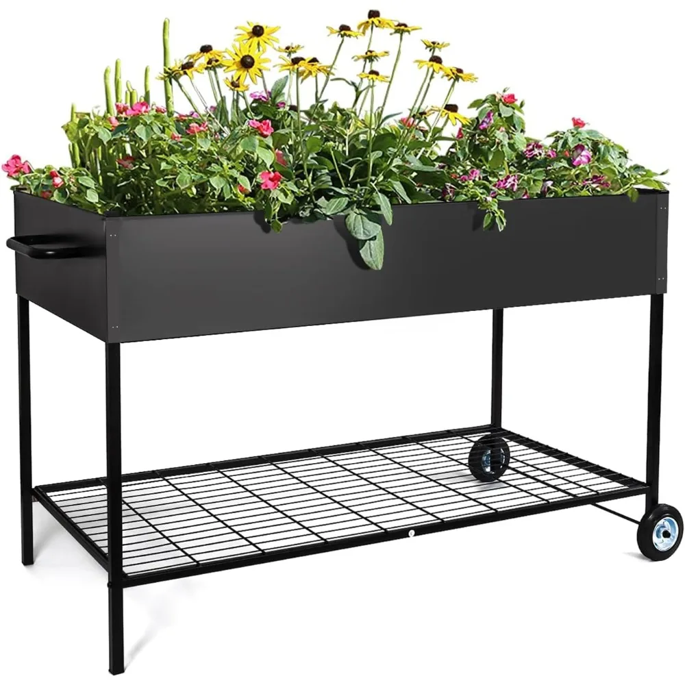 

Metal garden bed with legs, elevated flower pot for outdoor gardening, inches,40.6 x 18.7x 31free shipping