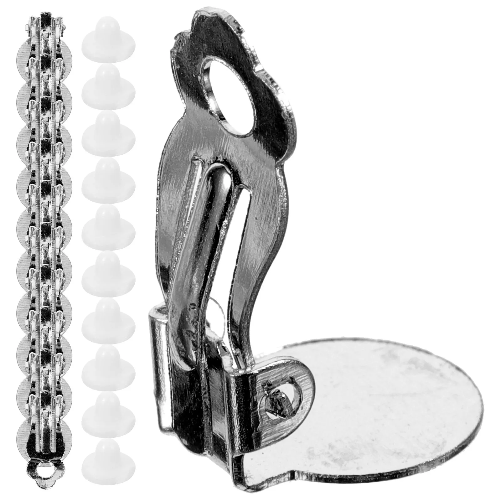 

100Sets Clip on Earring Bases DIY Convertible Clips for Non Pierced Ears Jewelry Making Supplies Earring Clip on Converter